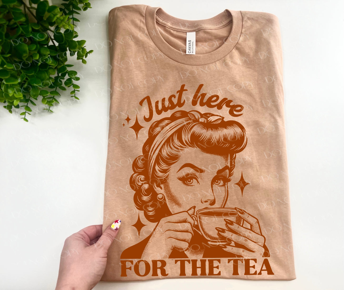 Just Here For The Tea Vintage Lady - Custom