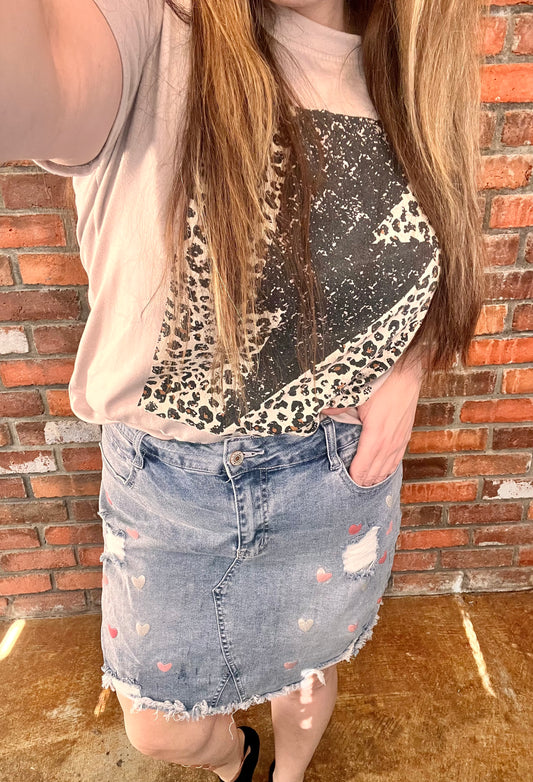 Kelsey’s Closet: XL - Heart Jean Skirt
