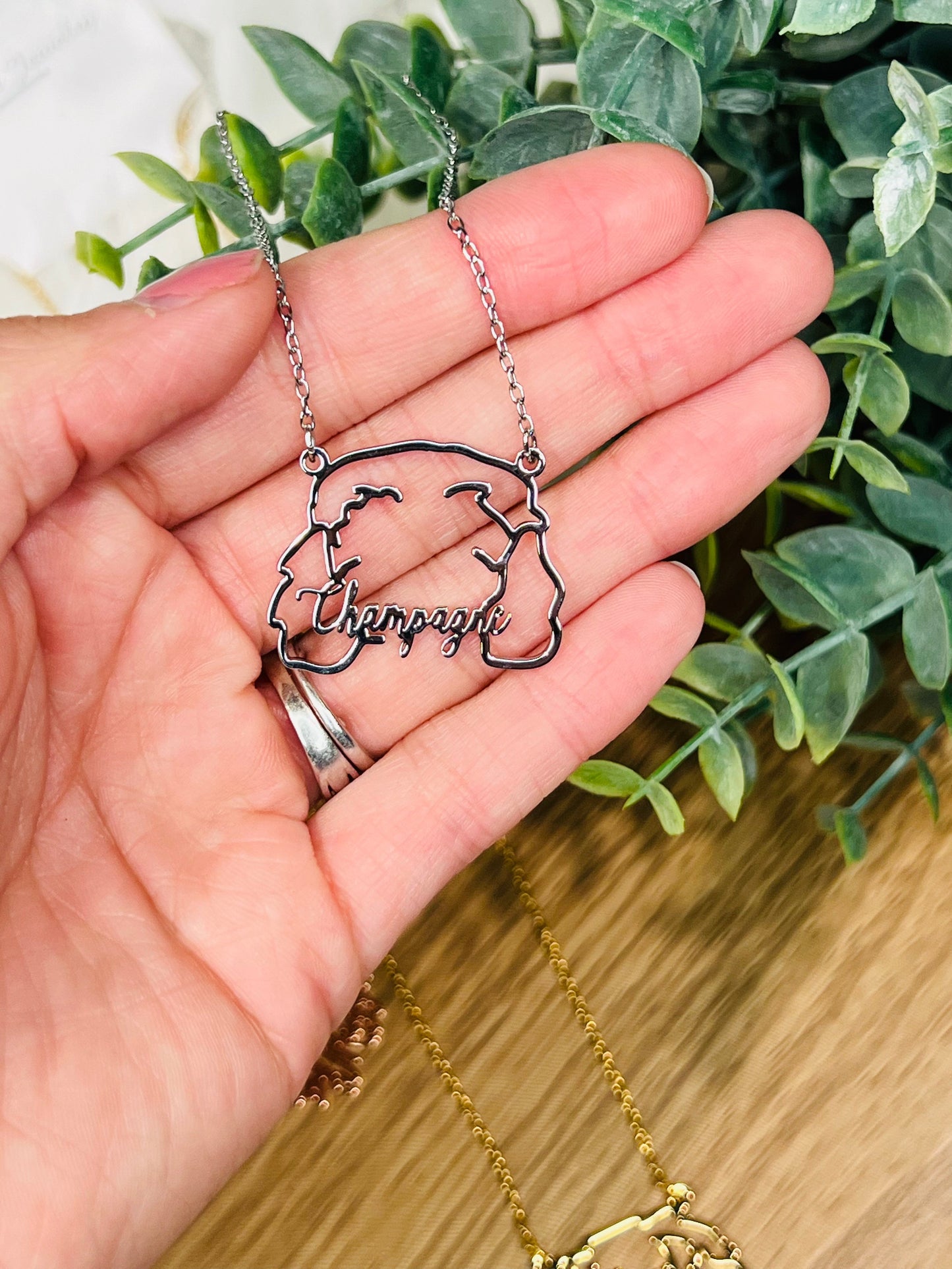 *Preorder: Custom Pet Name and Silhouette Necklace*