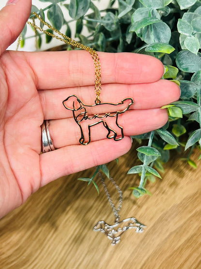 *Preorder: Custom Pet Name and Silhouette Necklace*