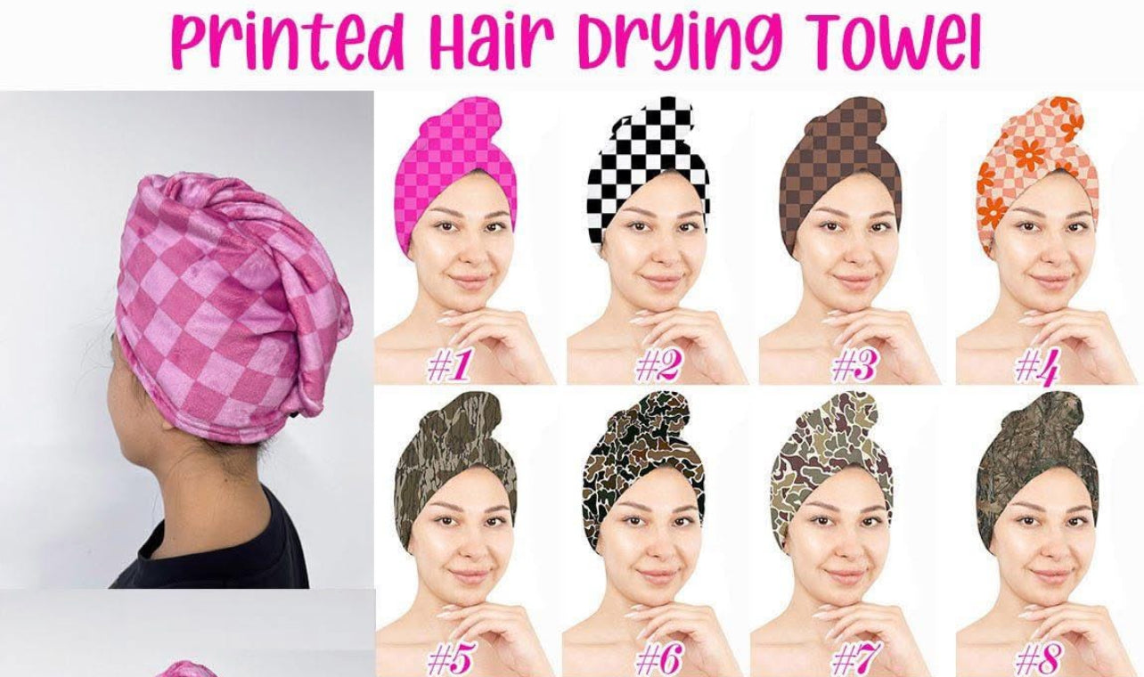 Printed Hair Drying Towel