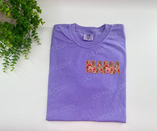 #10 - Mama Floral Faux Embroidery - POCKET - DIRECT TO FILM PRINT ONLY