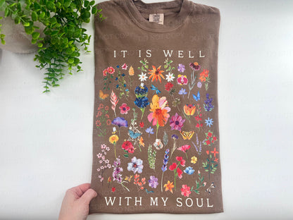 It Is Well With My Soul Wildflower Floral - Custom