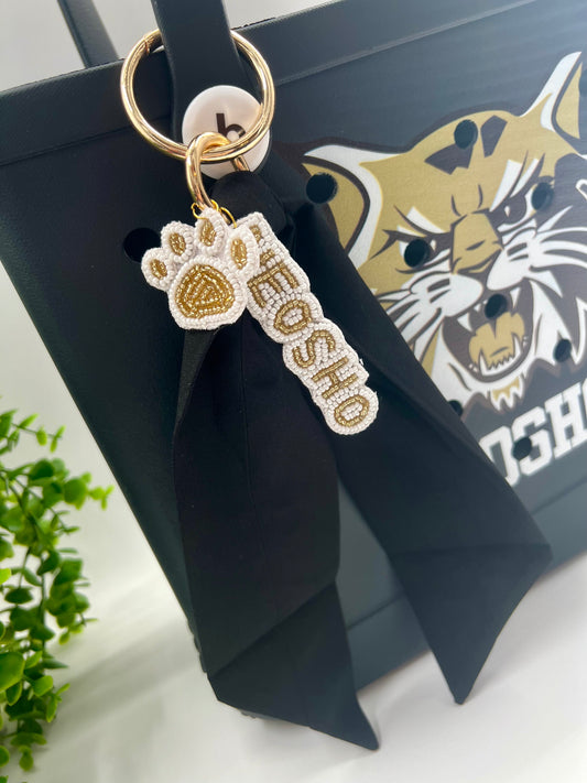 READY TO SHIP: Neosho Wildcats Beaded Keychain