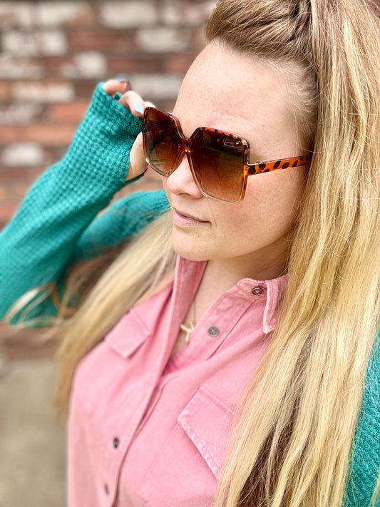 READY TO SHIP: Diana Oversized Sunglasses - Brown Leopard
