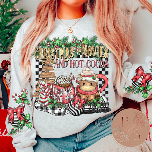 Christmas Movies And Hot Cocoa Sweatshirt - Custom