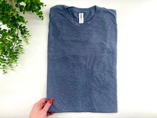LARGE - Heather Denim Tultex - Tshirt