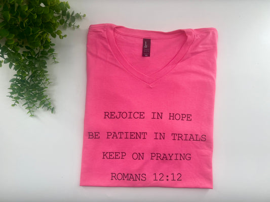 READY TO SHIP: 3XL - Rejoice In The Lord Vneck Tshirt - District