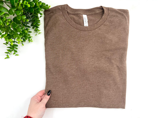 LARGE - Heather Brown Tshirt - Bella Canvas