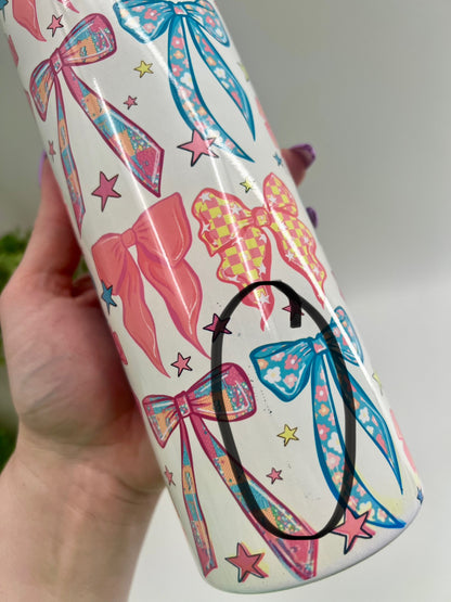 READY TO SHIP: MISPRINT Coquette Tumbler 20 oz - **black ink spots throughout