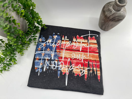 READY TO SHIP: LARGE - Support Our Troops Tee - Bella Canvas