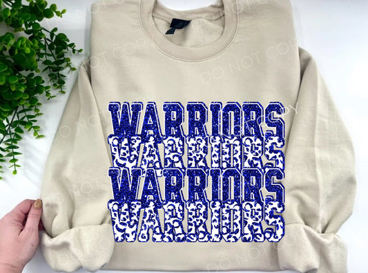 Warriors Stacked Blue - Custom