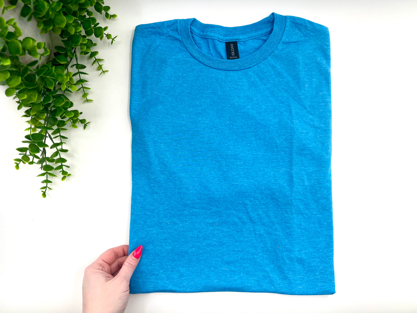 MEDIUM - Heather Sapphire Tshirt - Gildan Softst