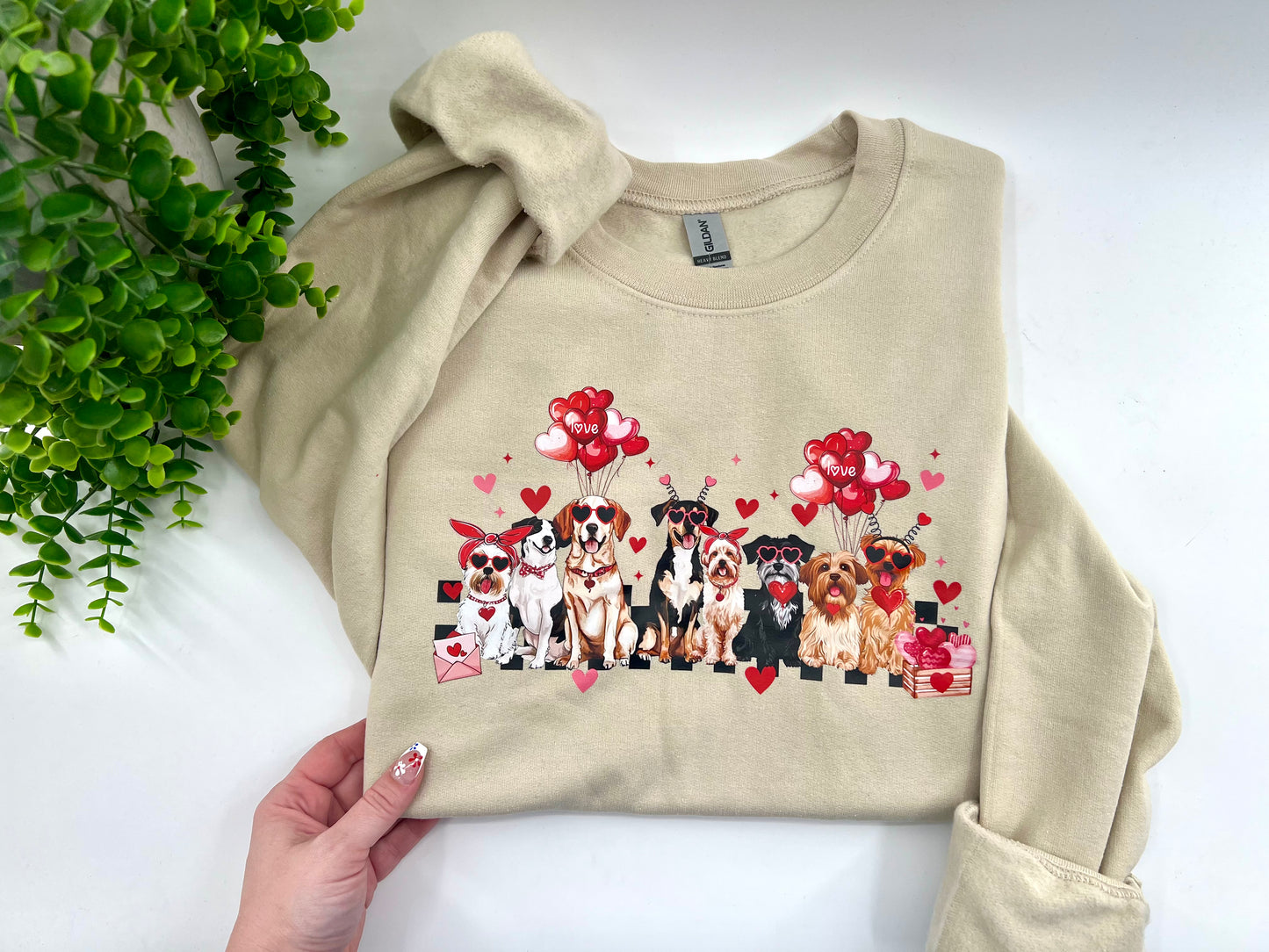 READY TO SHIP: Medium - Valentine Doggies Sweatshirt