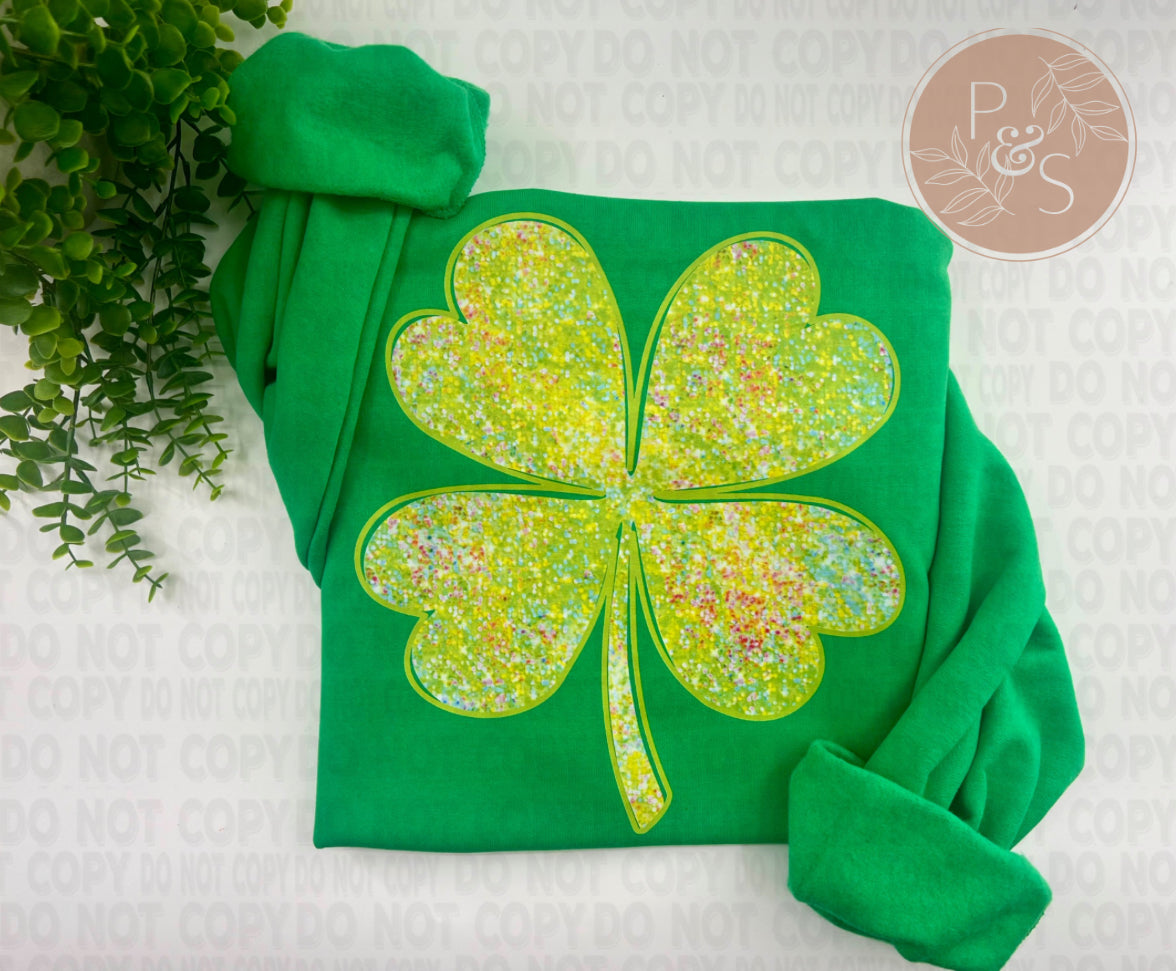 Faux (fake) Sparkle Clover - Custom