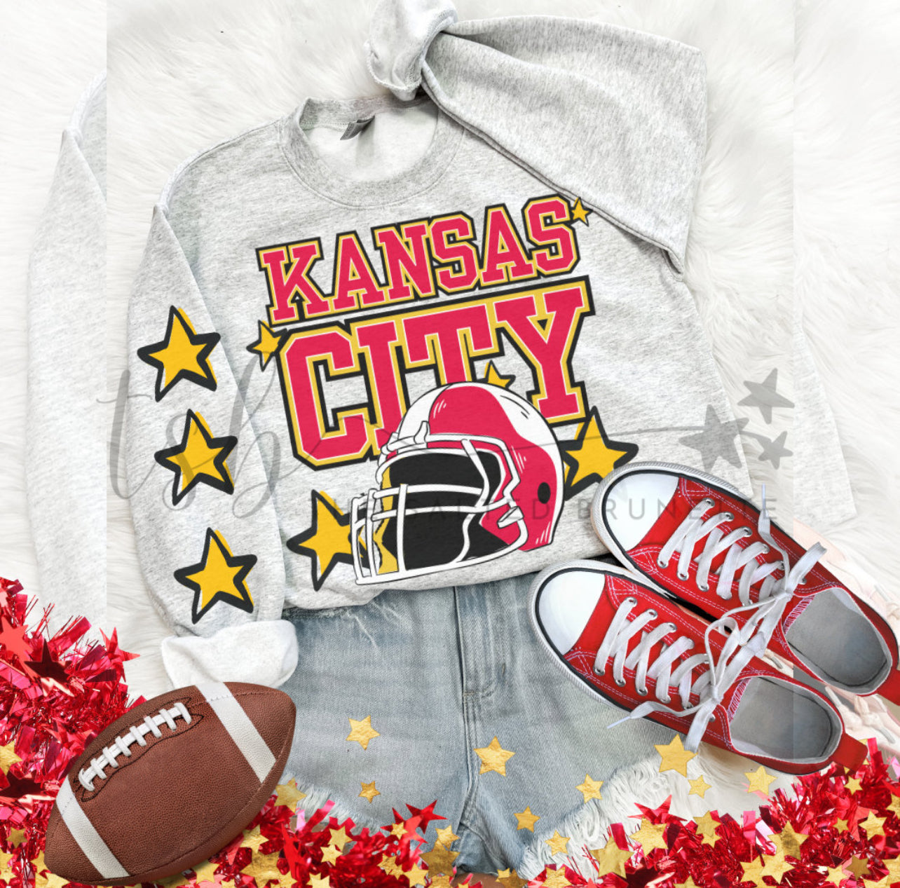 #44 - K@ns@s City Helmet with Star Sleeves - DIRECT TO FILM PRINT ONLY