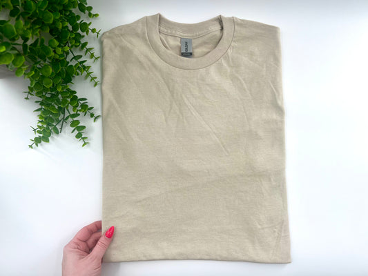 3XL - Sand Tshirt - Gildan Dryblend