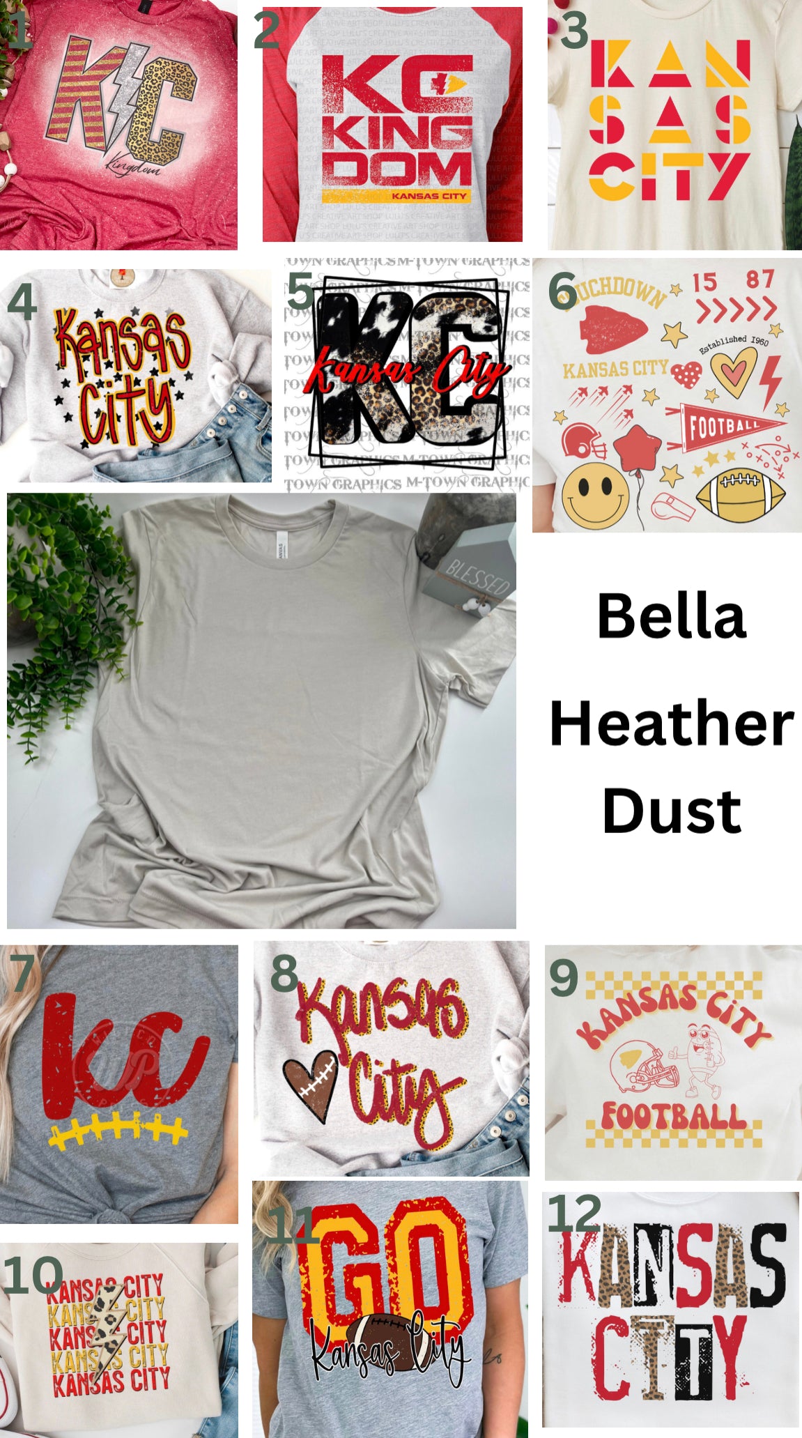 You Choose Football - Bella Heather Dust Tee