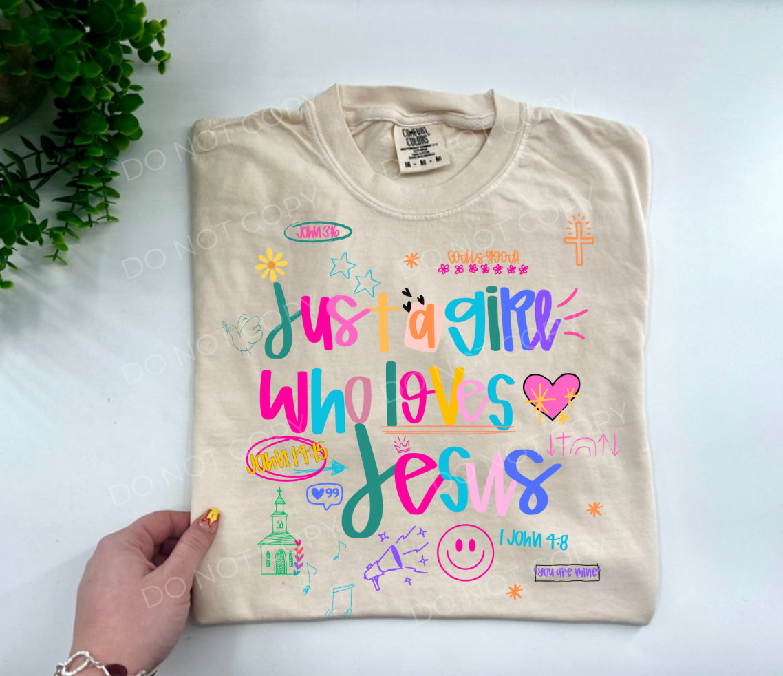 Just A Girl Who Loves Jesus Doodles - CUSTOM
