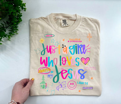 Just A Girl Who Loves Jesus Doodles - CUSTOM