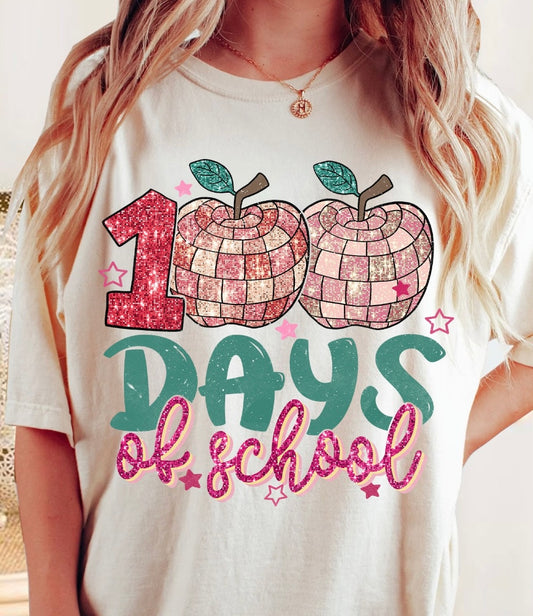 100 Days Of School Faux Glitter Apples - Custom