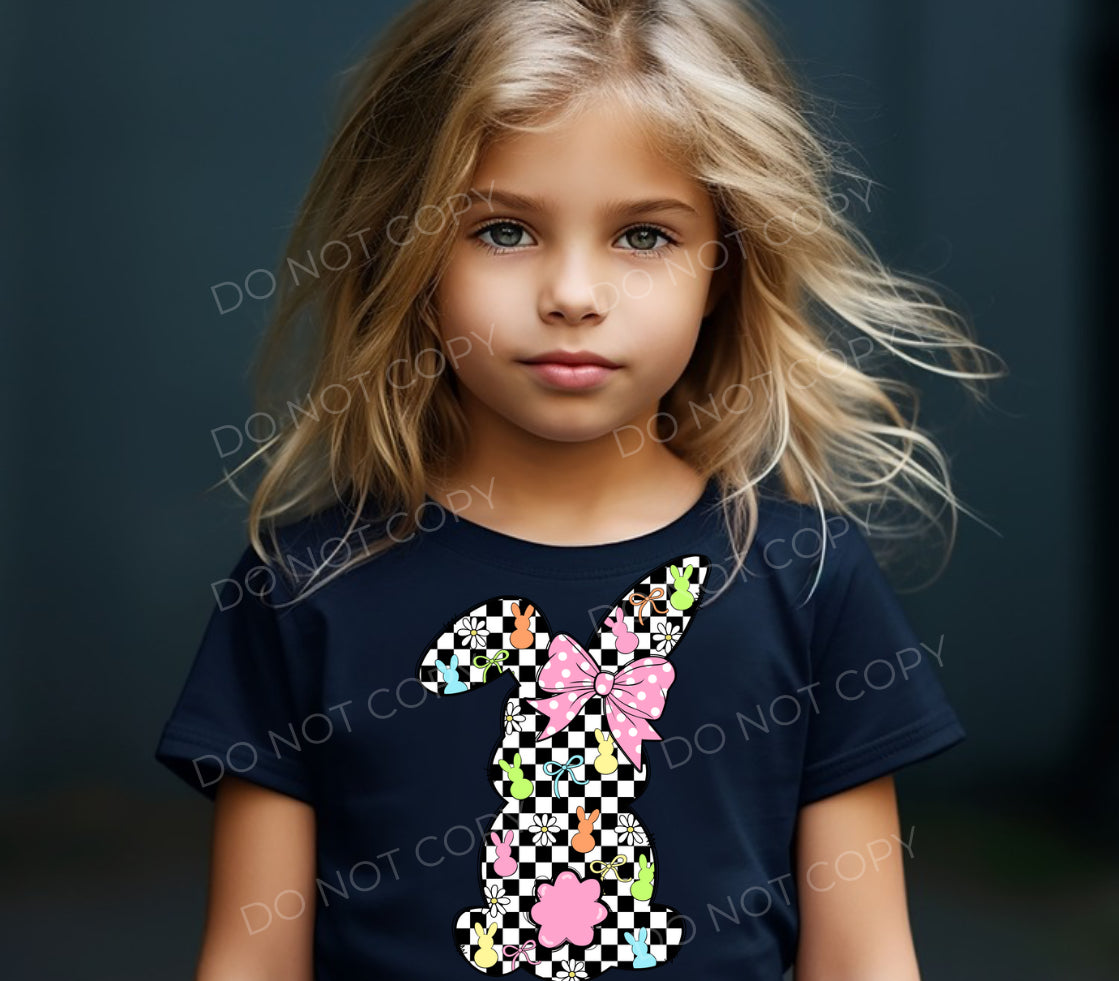 Pink Bow Bunny - YOUTH - Custom