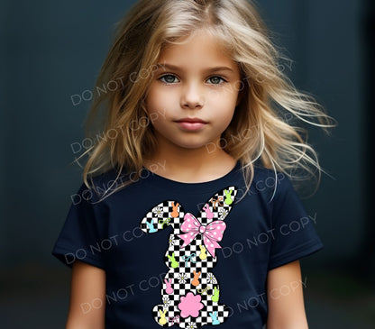 Pink Bow Bunny - YOUTH - Custom