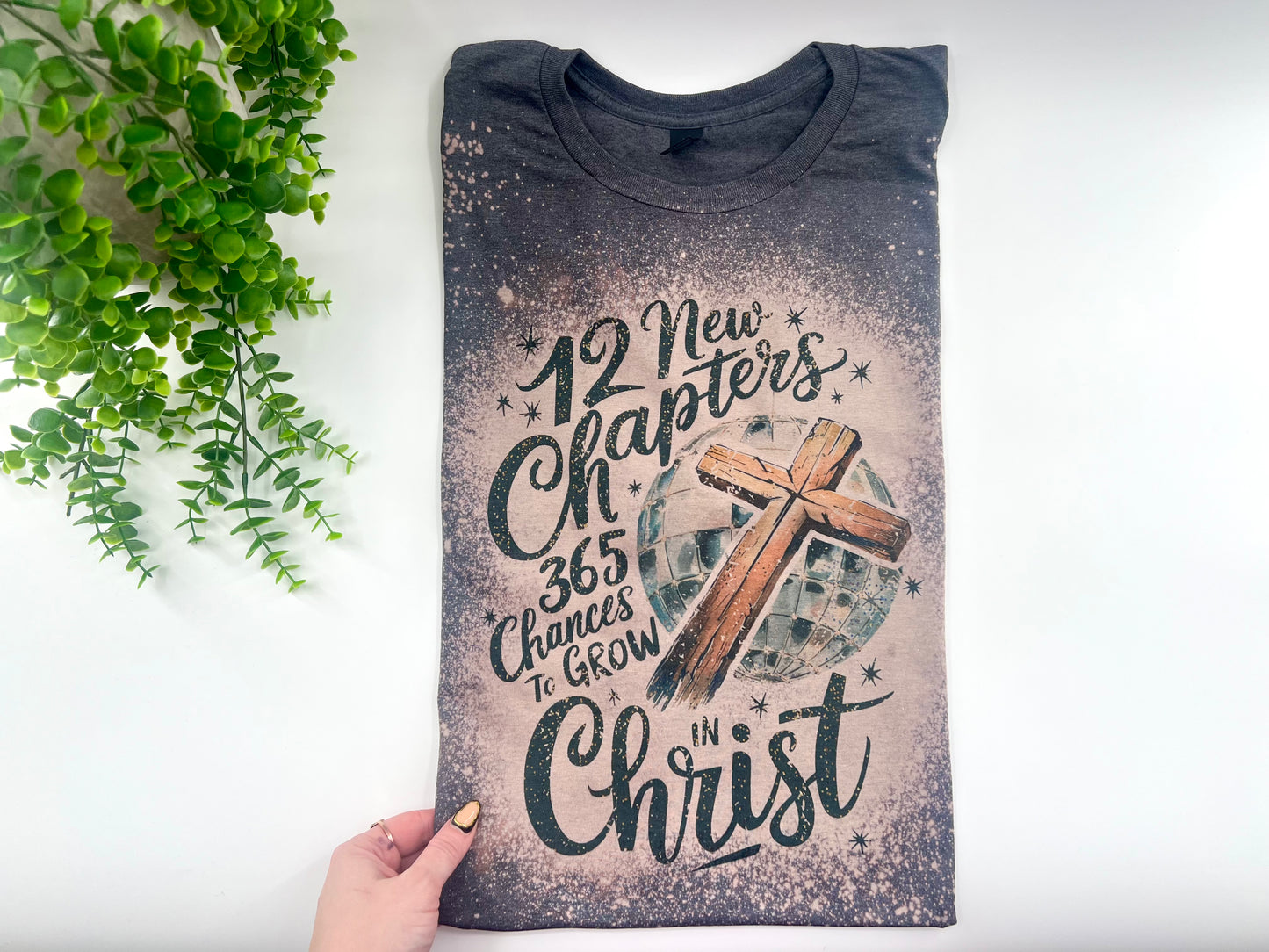 12 New Chapters Grow In Christ - Gildan Softstyle Bleached Tshirt