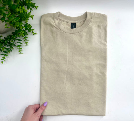 3XL - Sand Tshirt - Gildan Dryblend 50/50