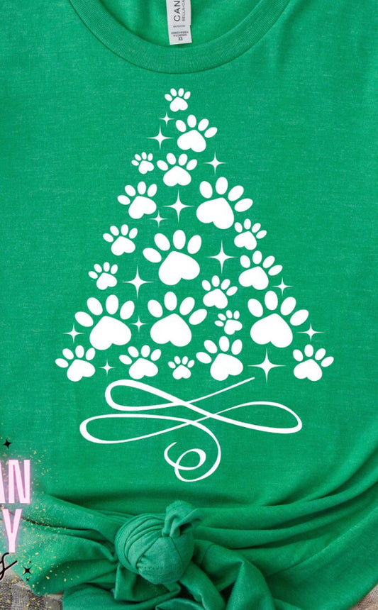 #80 - Paw Print Christmas Tree - SCREEN PRINT ONLY