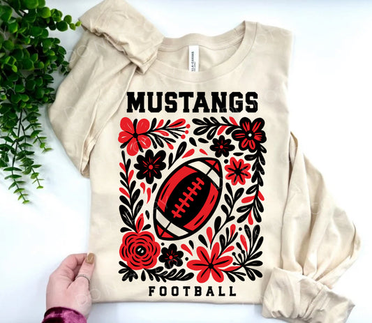 Mustangs Football Floral - Custom
