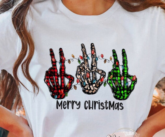 #95 - Merry Christmas Skelly Peace - SCREEN PRINT ONLY