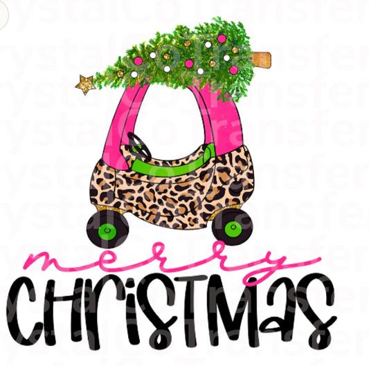 #98 - Merry Christmas Pink Car - YOUTH - SCREEN PRINT ONLY