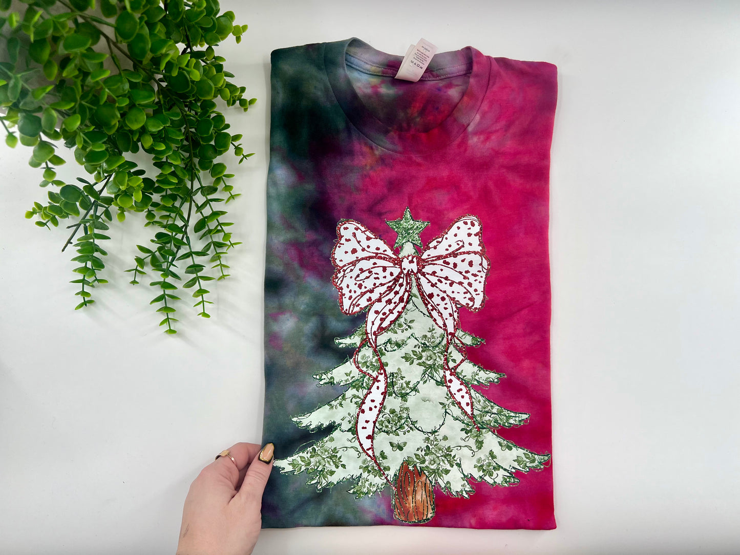 READY TO SHIP: Medium - Green Coquette Tree Ice Dyed