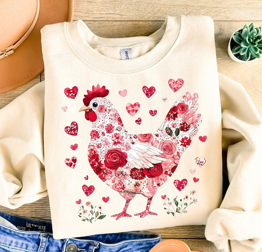 Red Floral Chicken - Custom