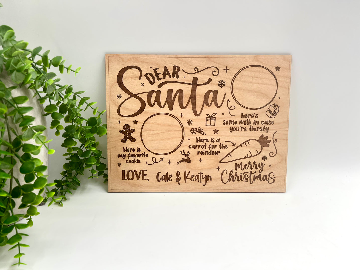 Dear Santa Tray - 1/4” Laser Engraved