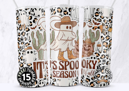 Its Spooky Season Yall Ghost Cowboy - 20 oz Tumbler