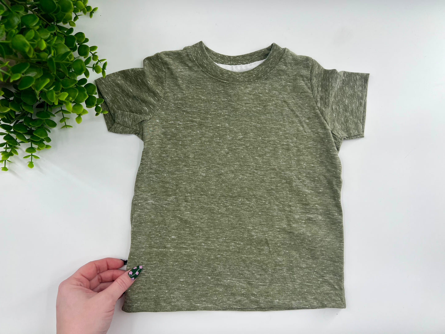 3T - Military Green Melange Tshirt - Rabbit Skins