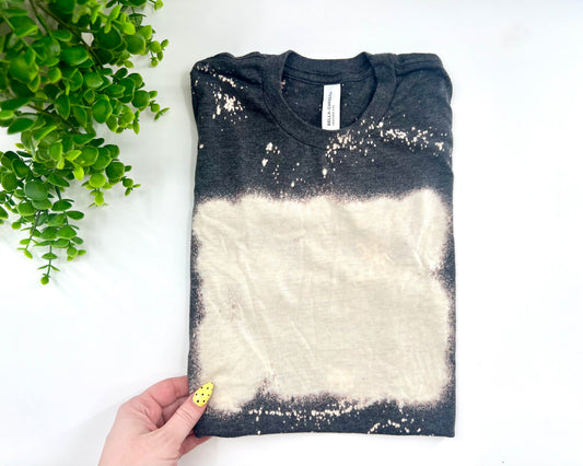 Youth Small - Bleached Dark Heather Tshirt - Bella Canvas