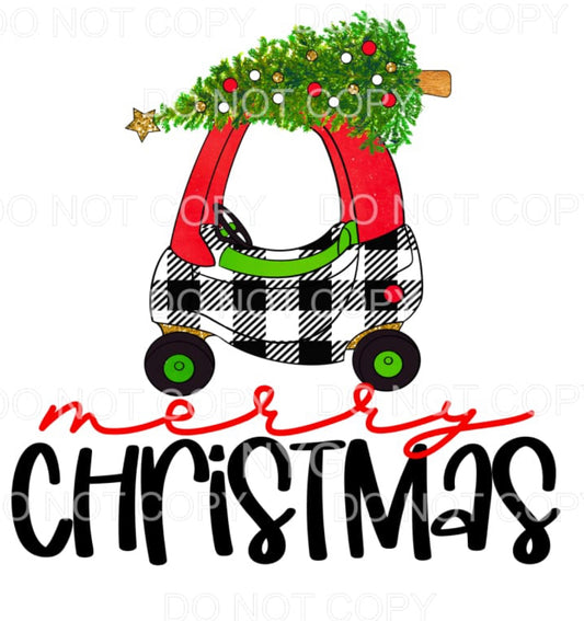 #104 - Merry Christmas Red Car - YOUTH - SCREEN PRINT ONLY