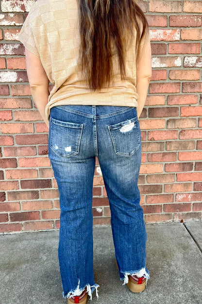 Kelsey’s Closet: Size 9 - Blakeley Distressed Cropped Jean ** NEW WITH TAG