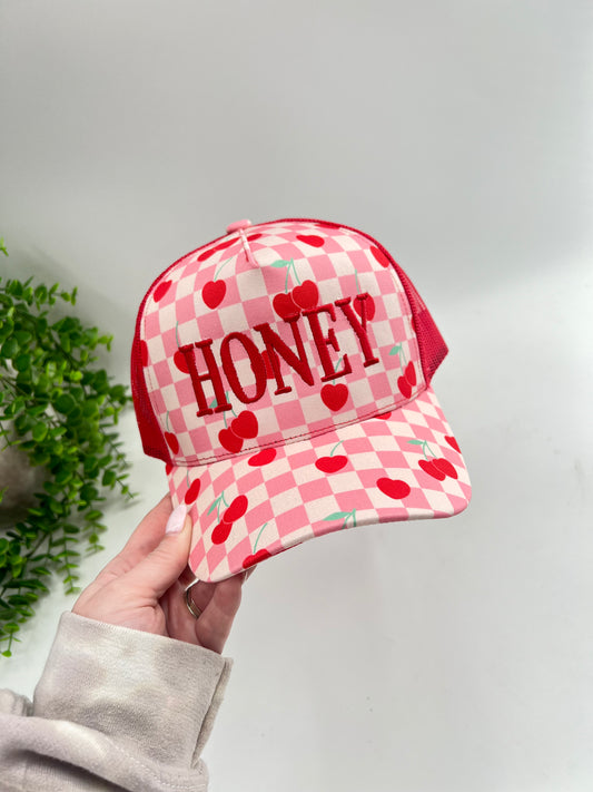 READY TO SHIP: Honey Cherry Trucker Hat