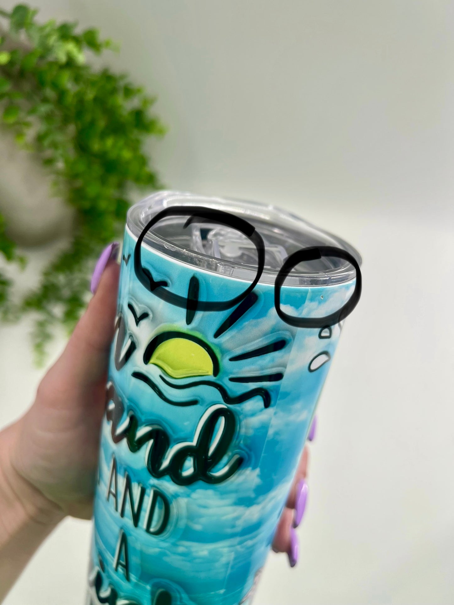 READY TO SHIP: FLAWED - Sun Sand Drink In My Hand **chipped on lid**