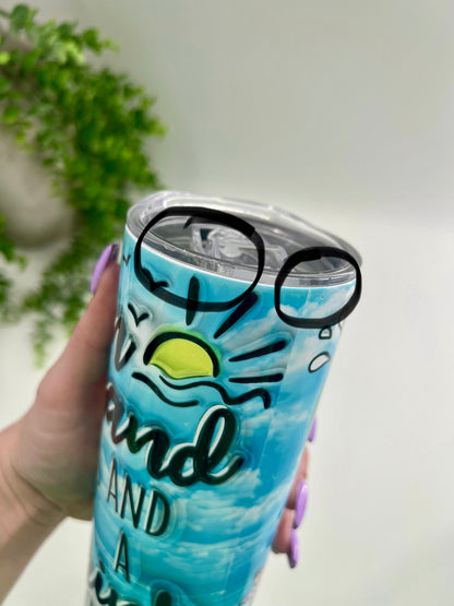 READY TO SHIP: FLAWED - Sun Sand Drink In My Hand **chipped on lid**