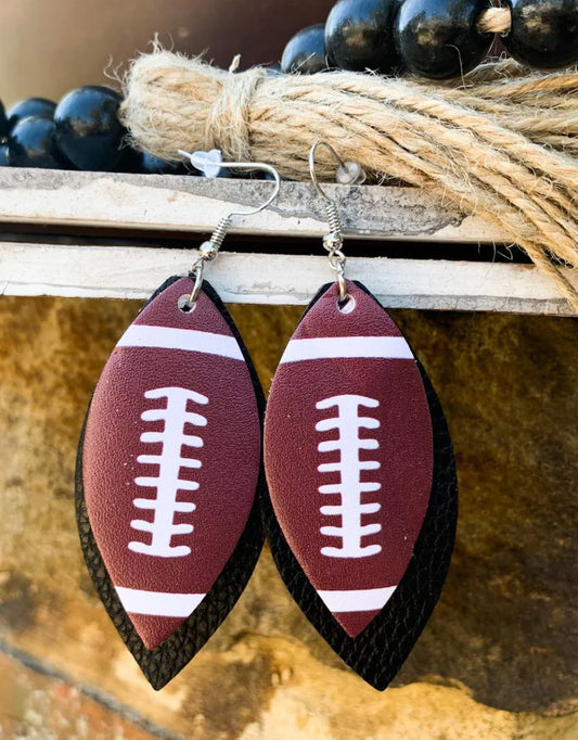 READY TO SHIP: Football Leather Earrings