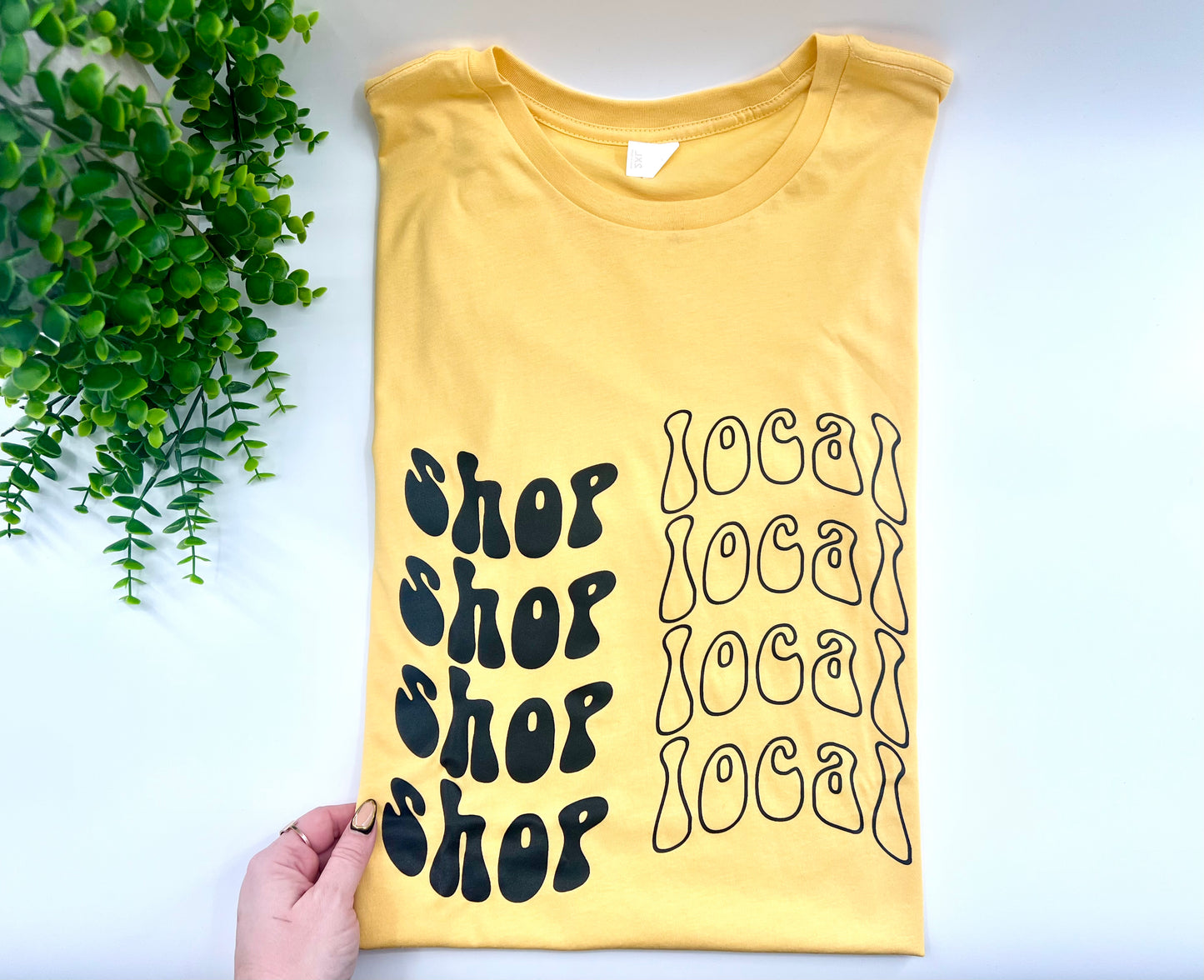 READY TO SHIP: 2XL - Shop Local Groovy Stacked Tshirt - District
