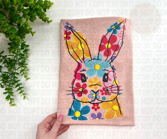 Faux (fake) Embroidered Bunny - Custom