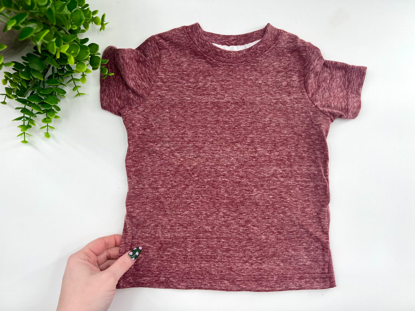 7 - Maroon Melange Tshirt - Rabbit Skins