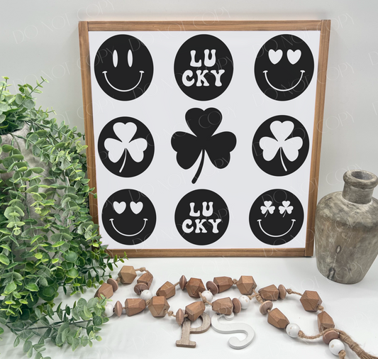 Lucky Collage - Wood Sign