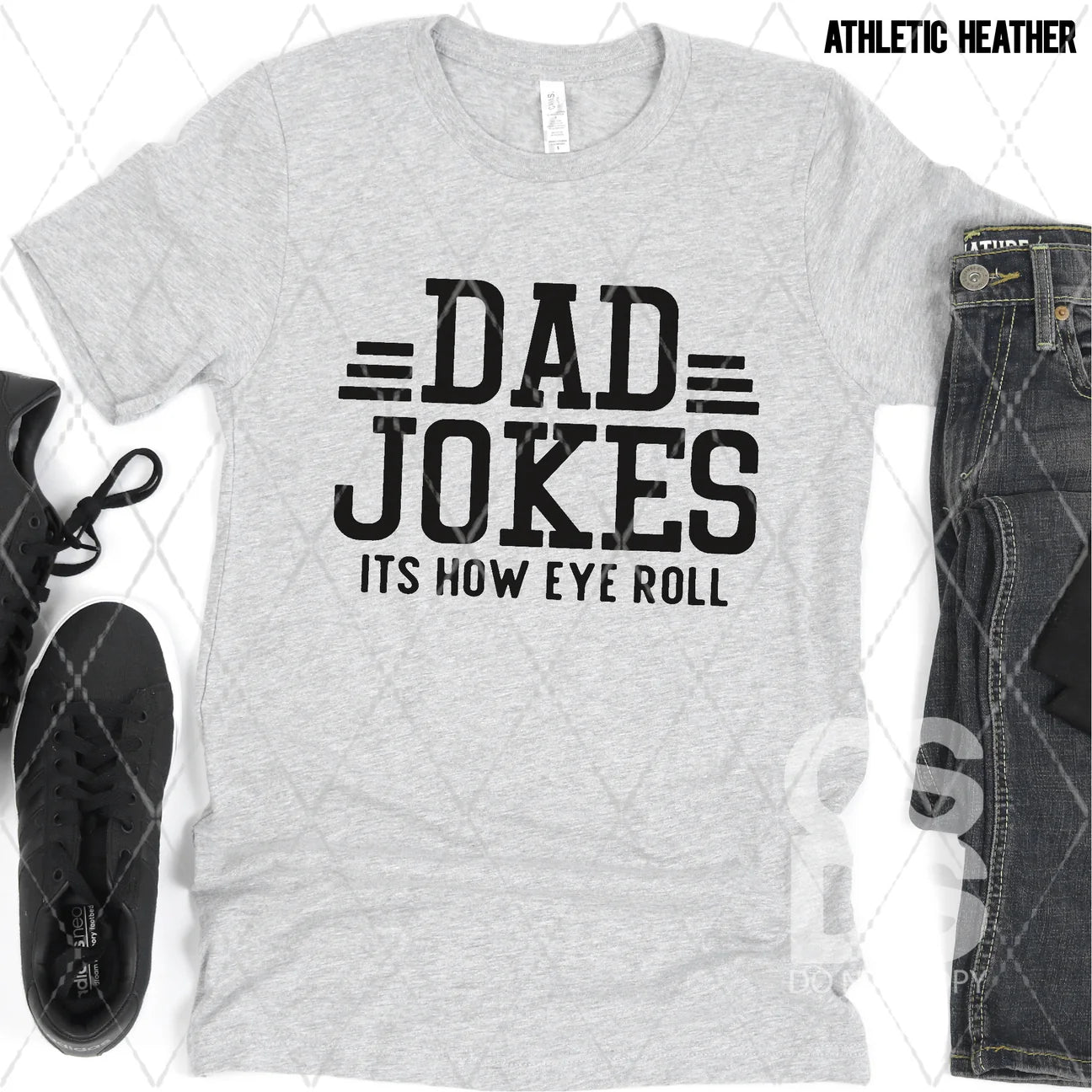 Dad Jokes Its How Eye Roll - Black - SCR4884